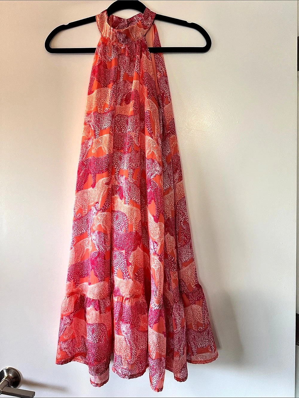 Molly Bracken Pink Savannah Leopard Print High Neck Dress Maxi Dress Pink &